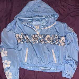 NEW Rue21 Floral Cropped Windbreaker hoodie